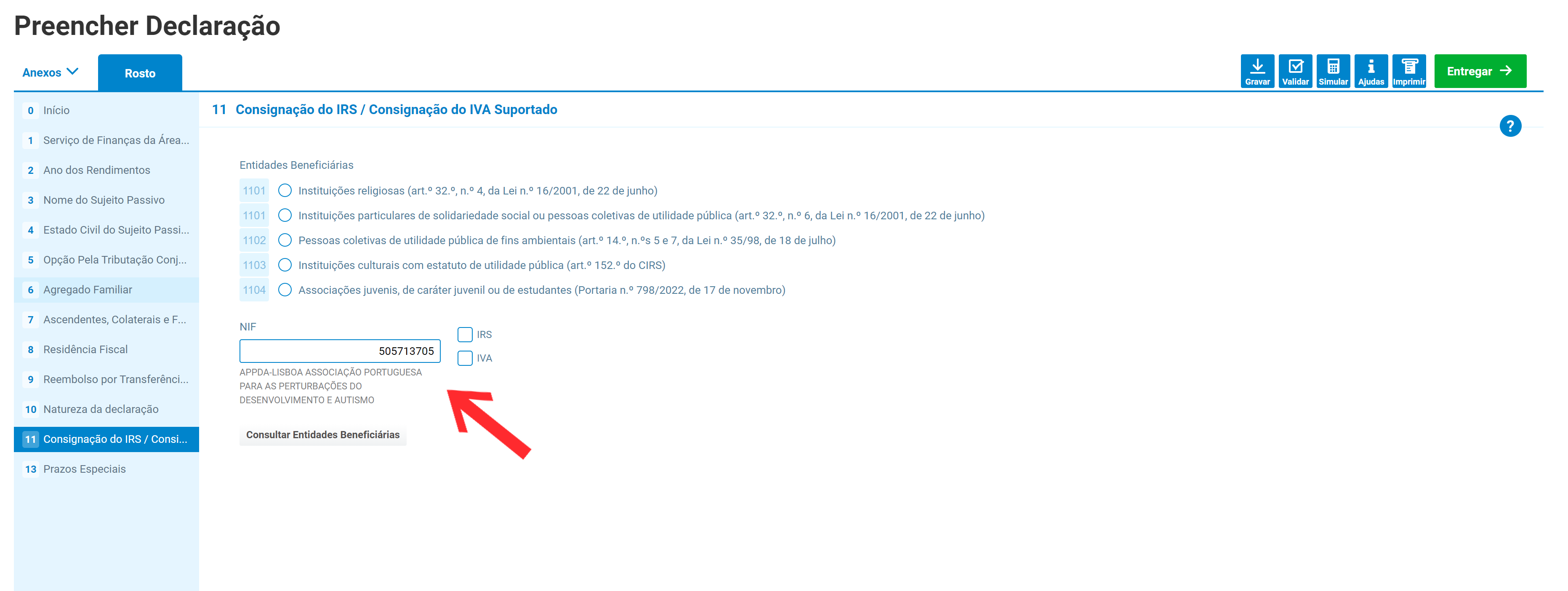 Quadro 11 com NIF